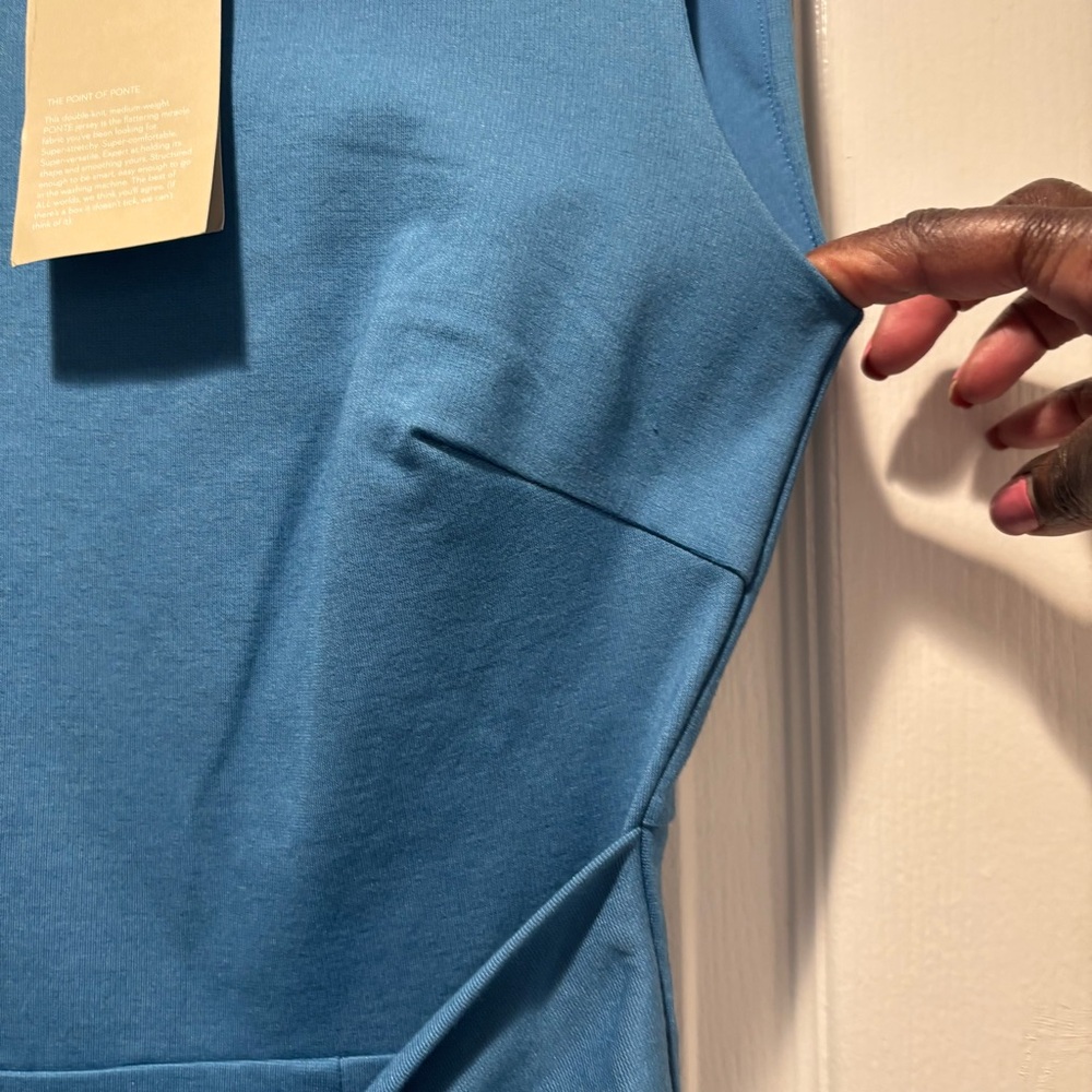 NWT Boden | Jessica Ponte Midi Sheath Tie Waist Dress  Agean Blue | size 4 - Picture 7 of 16